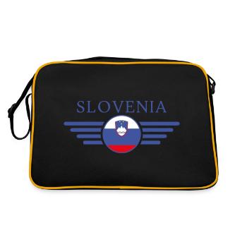 I Love Slovenia, Elegance Style Design T-Shirt - Retro Bag - black/gold - Back