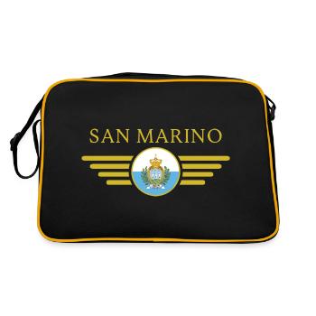 J’aime Saint-Marin, T-shirt design de style élégance - Sac Retro - noir/or - Dos