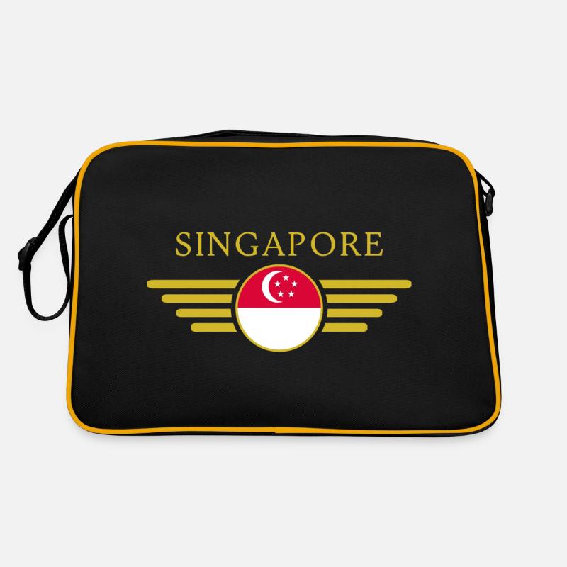 J’aime Singapour, T-shirt design de style élégance - Sac Retro - noir/or