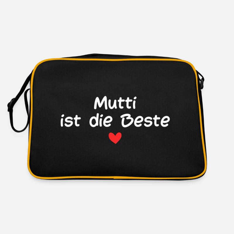 Mutti ist die Beste - Retro Tasche - Schwarz/Gold