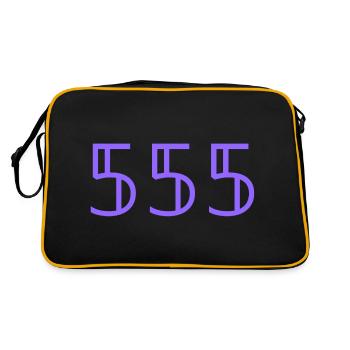 Engelszahlen |555|. - Retro Tasche - Schwarz/Gold - Hinten