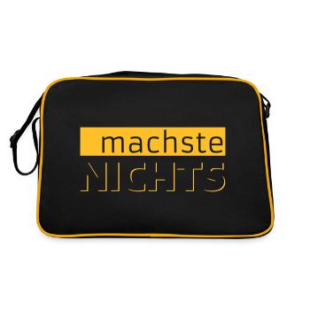 machste NICHTS - Retro Tasche - Schwarz/Gold - Hinten