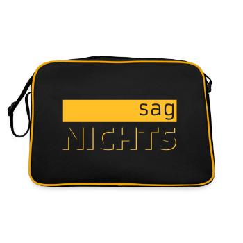 sag NICHTS - Retro Tasche - Schwarz/Gold - Hinten