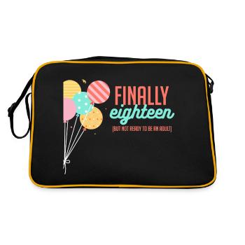 18. Geburtstag: Finally Eighteen (But Not Ready... - Retro Tasche - Schwarz/Gold - Hinten