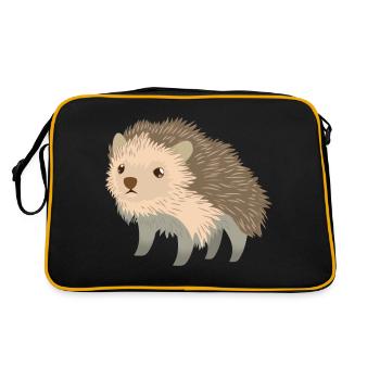 cute little Hedgehog - Retro Bag - black/gold - Back