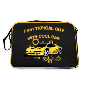 I am Typical guy with cool car - Retro Bag - black/gold - Back