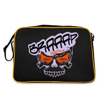 Braaap BIG Skull - Retro Tasche - Schwarz/Gold - Hinten