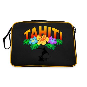 tahiti surfing - Sac Retro - noir/or - Dos