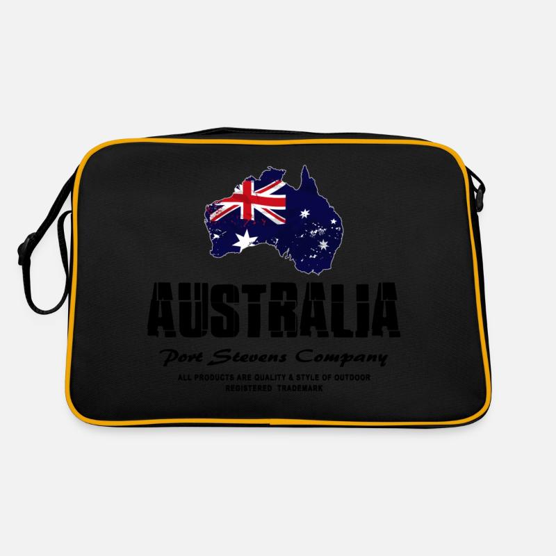 Australia - Australien - Retro Tasche - Schwarz/Gold