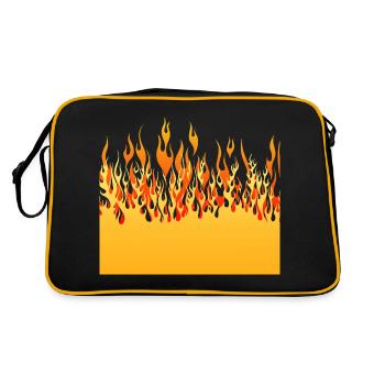 feu flamme flame mur - Sac Retro - noir/or - Dos