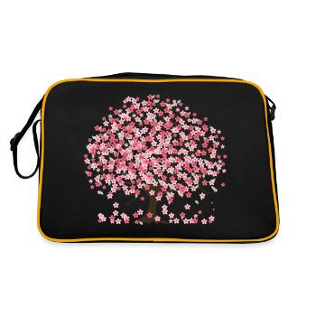 Cherry Blossom tree and petals - Retro Bag - black/gold - Back