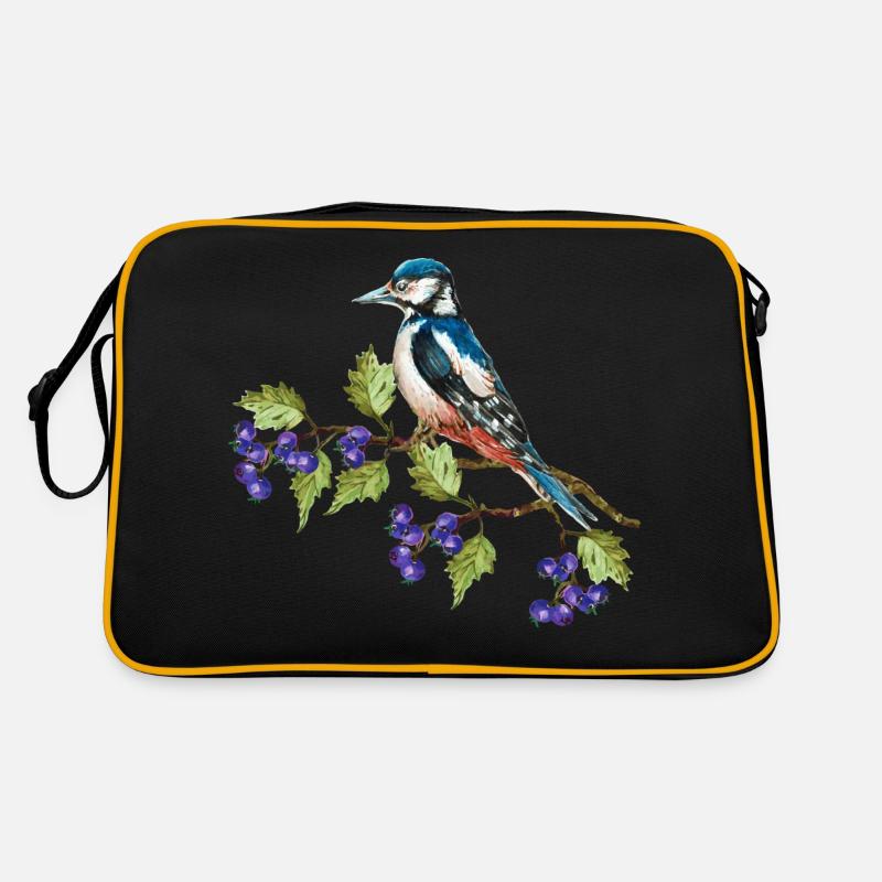 Bunter Vogel - Retro Tasche - Schwarz/Gold
