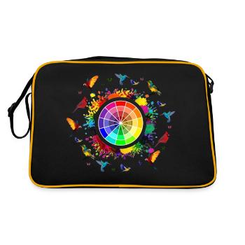 explosion of Rainbows , Rainbow, Rainbow t shirts - Retro Bag - black/gold - Back