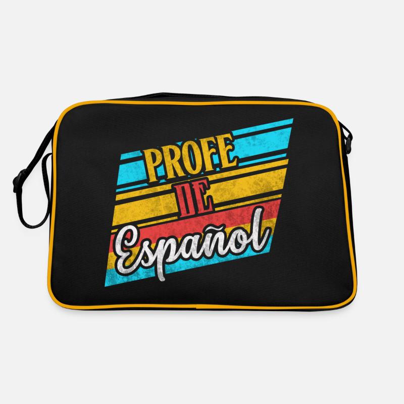 Profe De Espanol espagnol professeur cadeaux costume - Sac Retro - noir/or