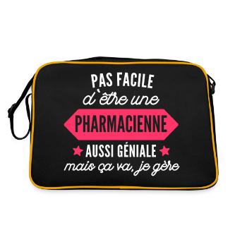 pharmacienne géniale / cadeau humour pharmacienne - Sac Retro - noir/or - Dos