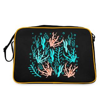 under water plant patterns - Retro Bag - black/gold - Back