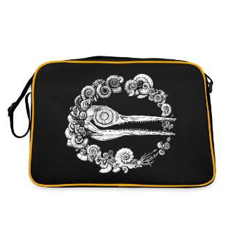 Ichthyosaurus Ammonite Geology Paleontology 2 - Retro Bag - black/gold - Back