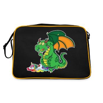 Drôle de Dragon - Dragon Mange Licorne - Sac Retro - noir/or - Dos