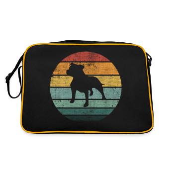 Staffordshire Dog Dog Staffy Retro Animal UK Fun - Sac Retro - noir/or - Dos