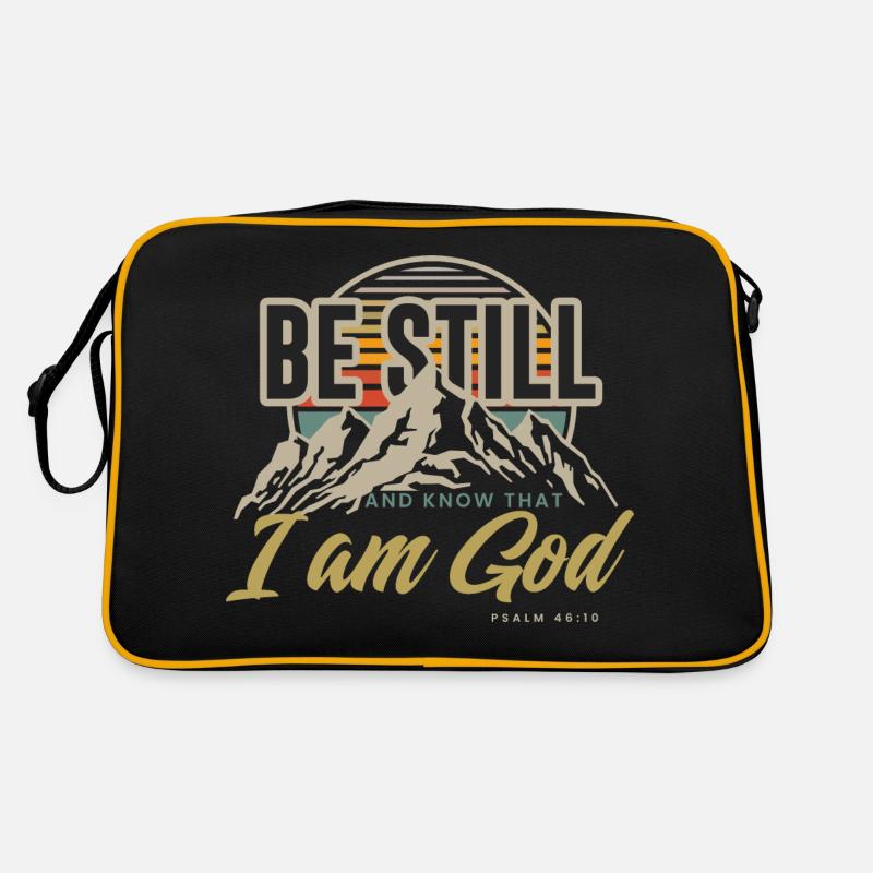 Sei still und wisse, dass ich Gott bin Psalm 46,10 Retro Tasche