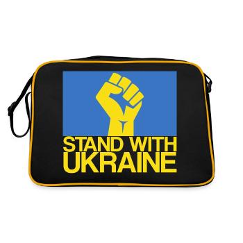 STAND WITH UKRAINE l'Ukraine Support Ukrainien Tee - Sac Retro - noir/or - Dos