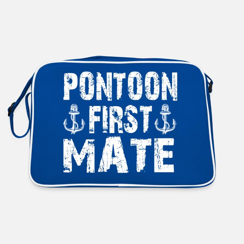Pontoon First Mate Lake Boating Summer Vintage Retro Bag