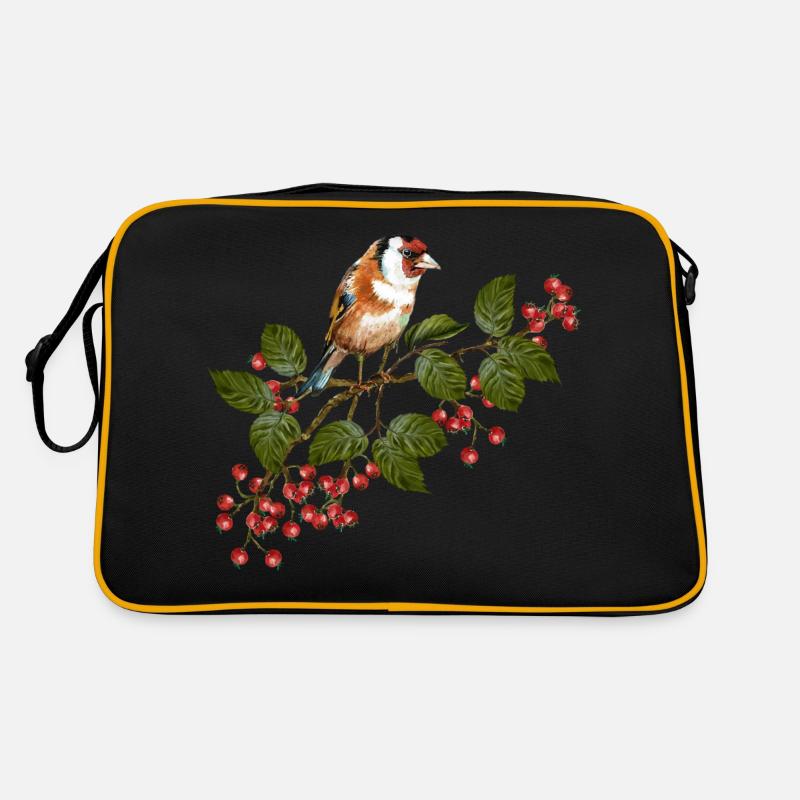 Bunter Vogel - Retro Tasche - Schwarz/Gold