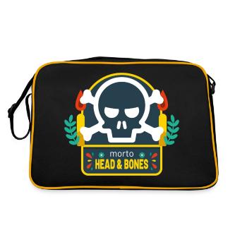 Head and bones candle - Retro Tasche - Schwarz/Gold - Hinten