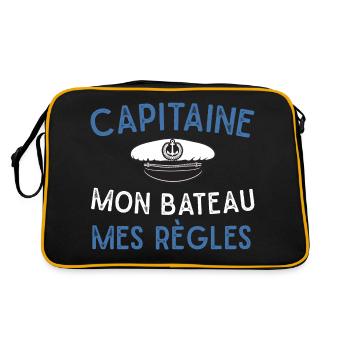 Capitaine mon bateau mes règles cadeau marin homme - Sac Retro - noir/or - Dos