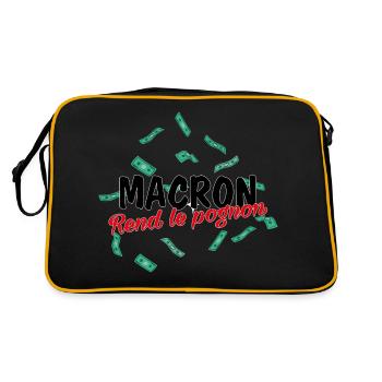 Macron rend le pognon - Sac Retro - noir/or - Dos