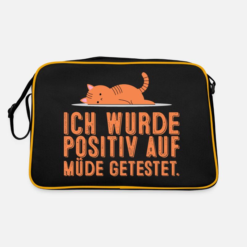 Ich wurde positiv auf müde getestet. Müde schlafen Retro Tasche