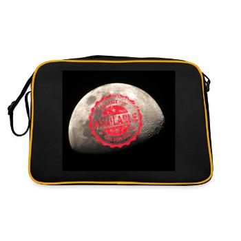 Moon, crescent, planet - Retro Bag - black/gold - Back