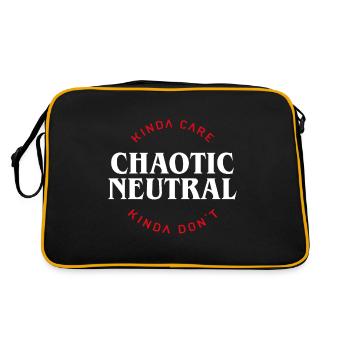 Chaotic Neutral Alignment Kinda Care Kinda Dont - Retro Bag - black/gold - Back