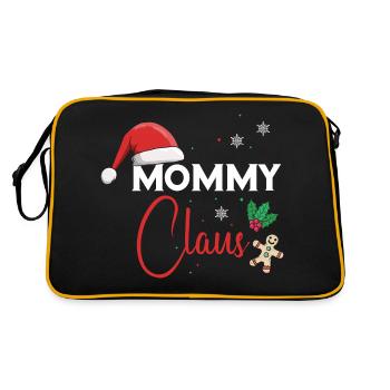 Mommy Clause Awesome Christmas Couples T-Shirt - Retro Bag - black/gold - Back