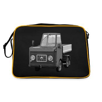 Multicar 22 Waltershausen Kipper DDR Oldtimer - Retro Tasche - Schwarz/Gold - Hinten