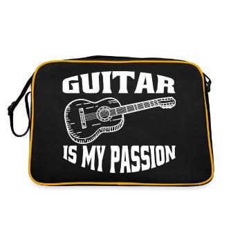 Guitare Instrument de Musique Instrument Plumé Guitariste - Sac Retro - noir/or - Dos