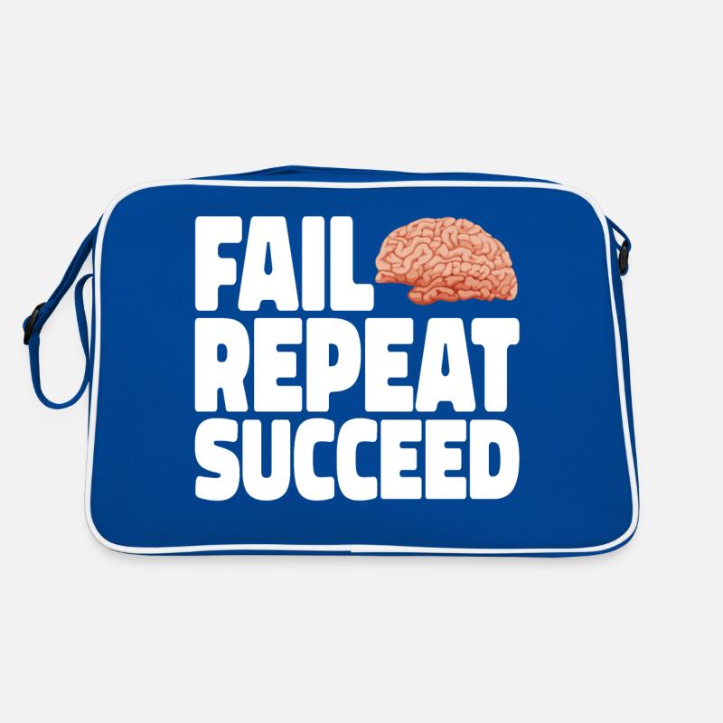 Fail into Succeed white Retro Tasche