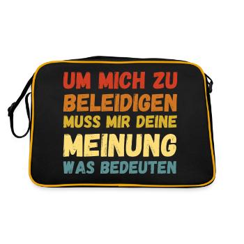 Um Mich Zu Beleidigen Deine Meinung Was Bedeuten - Retro Tasche - Schwarz/Gold - Hinten