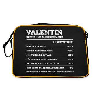 Valentin Großer Mann Prénom - Sac Retro - noir/or - Dos