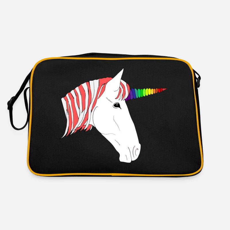 Rainbow unicorn - Retro Bag - black/gold