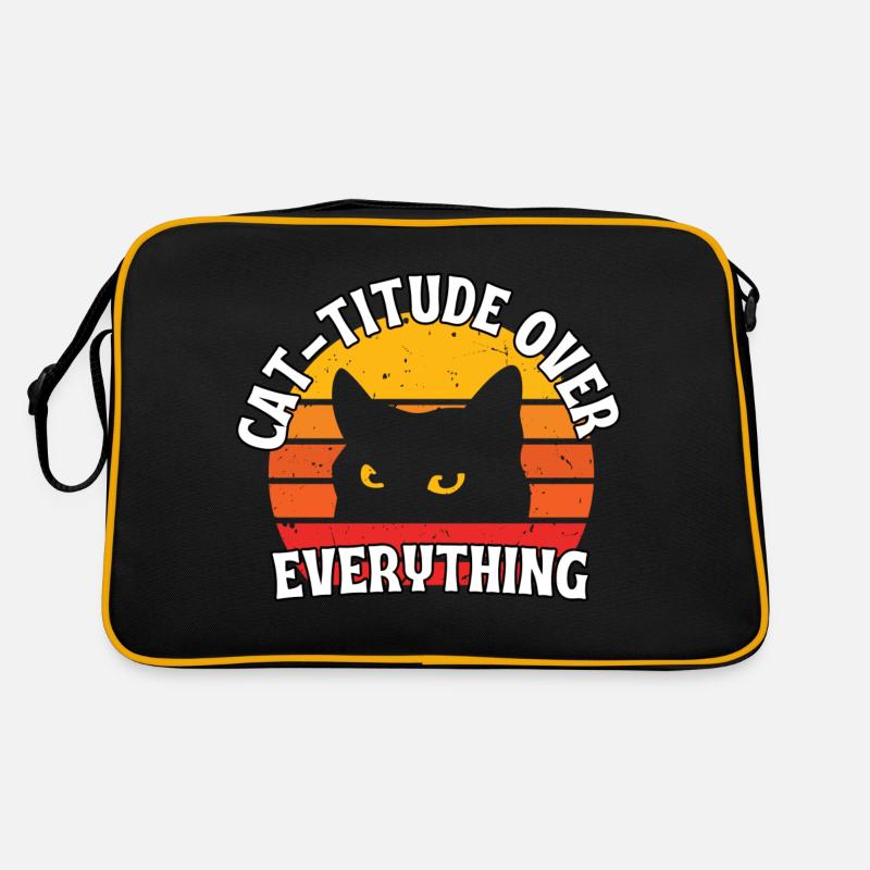 Cat attitude to everything Retro Bag