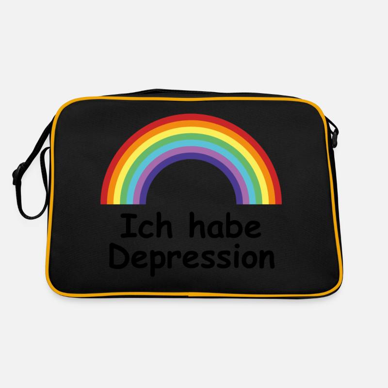 spreadshirtdesign 1 path - Retro Tasche - Schwarz/Gold