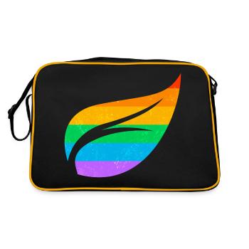 Gay Pride Parade LGBTQ+ Rainbow Flag Body Positive - Retro Tasche - Schwarz/Gold - Hinten