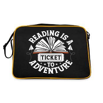 Reading is a ticket to Adventure - Retro Bag - black/gold - Back
