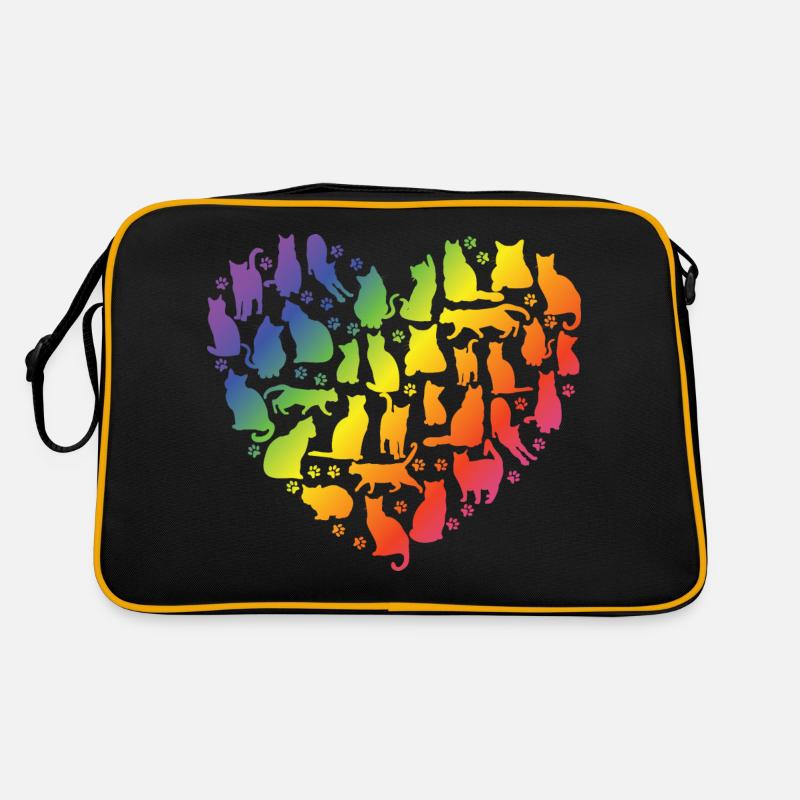 Cœur de chats - Arc-en-ciel Sac Retro