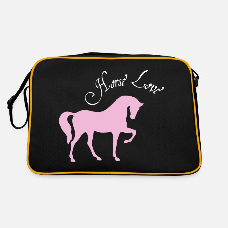 Pferde - Retro Tasche - Schwarz/Gold