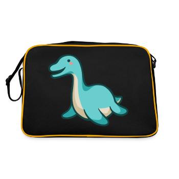 Hugadino plésiosaurus, Dino, mignon dinosaure - Sac Retro - noir/or - Dos