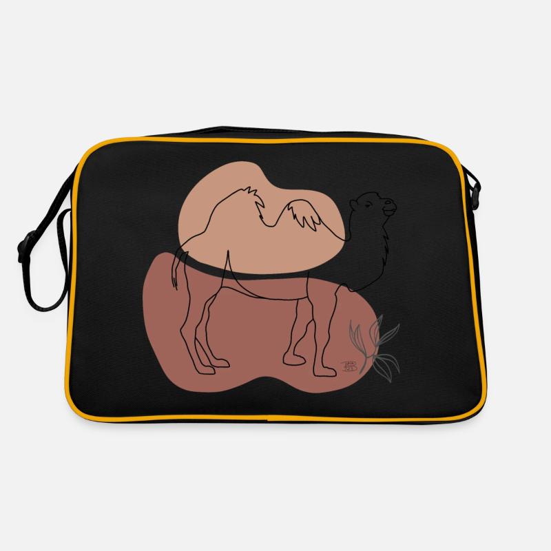 "Kamel", Boho Line Art Design, Serie "Desert" Retro Tasche