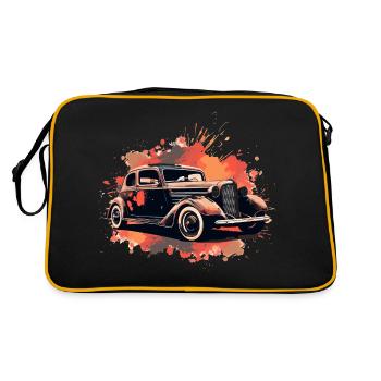 Oldtimer - Retro Tasche - Schwarz/Gold - Hinten