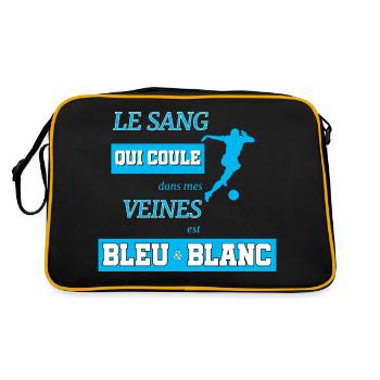 Marseille Supporter Club Sang Bleu et Blanc Foot - Sac Retro - noir/or - Dos